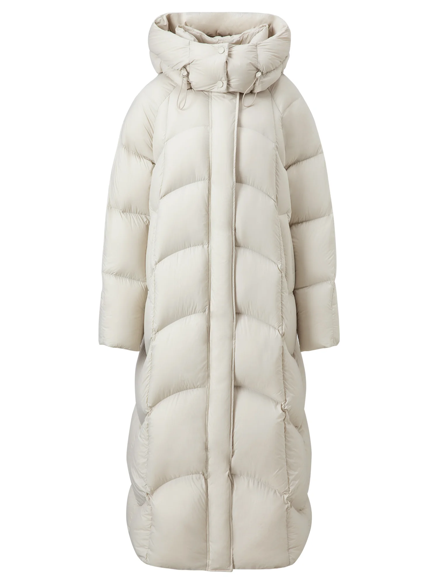 FSLE 【Premium Series】Women Stylish Hooded Long Winter Parka White Goose Down 2025 New Arrival High-Fill Down Outerwear Coats