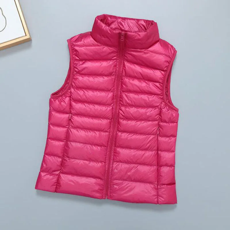 2026 White Duck Down Jacket Women Vest Autumn Winter Sleeveless Waistcoat Warm Lightweight Puffer Jacket Female Tops Outwear