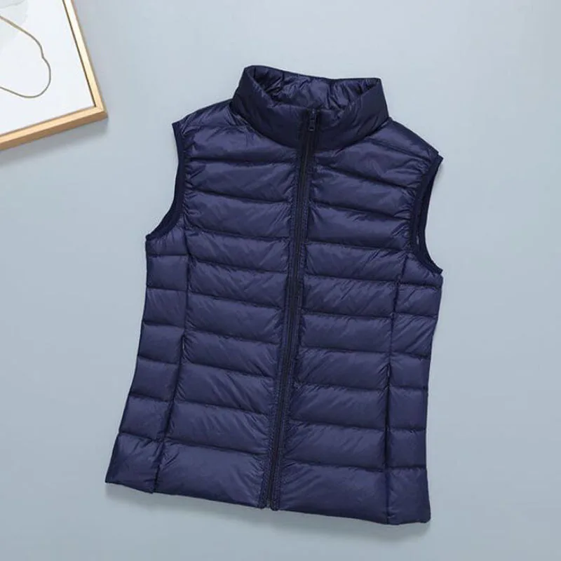 2026 White Duck Down Jacket Women Vest Autumn Winter Sleeveless Waistcoat Warm Lightweight Puffer Jacket Female Tops Outwear