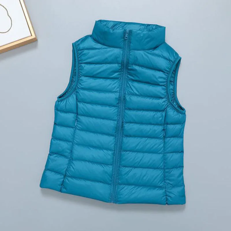 2026 White Duck Down Jacket Women Vest Autumn Winter Sleeveless Waistcoat Warm Lightweight Puffer Jacket Female Tops Outwear