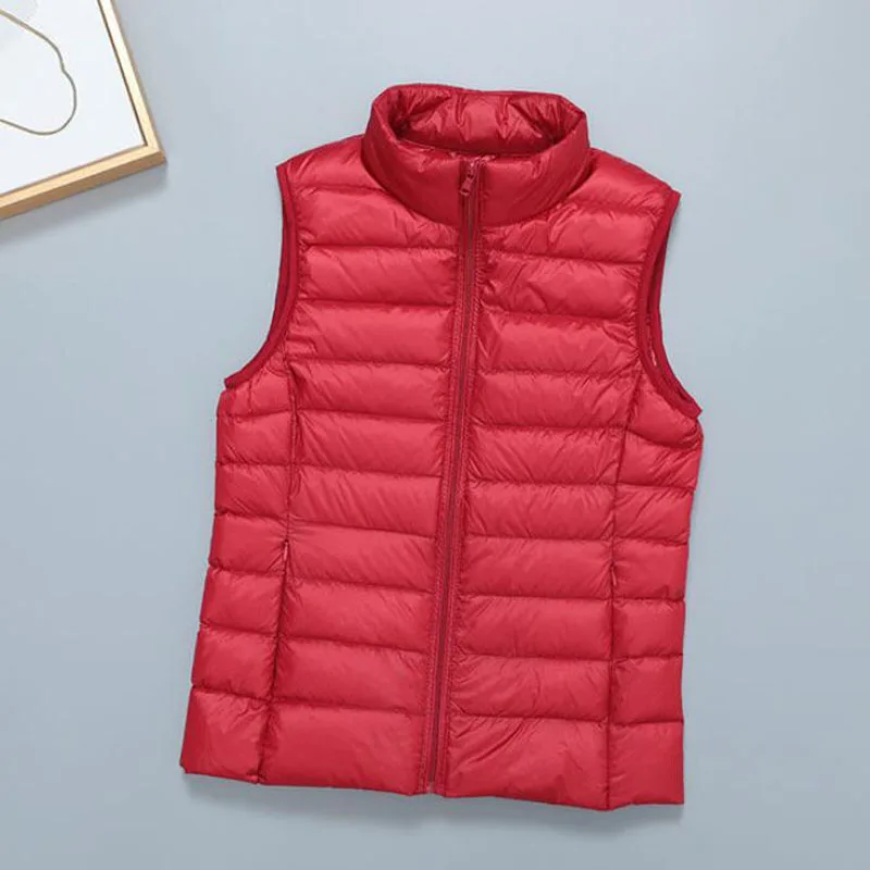 2026 White Duck Down Jacket Women Vest Autumn Winter Sleeveless Waistcoat Warm Lightweight Puffer Jacket Female Tops Outwear