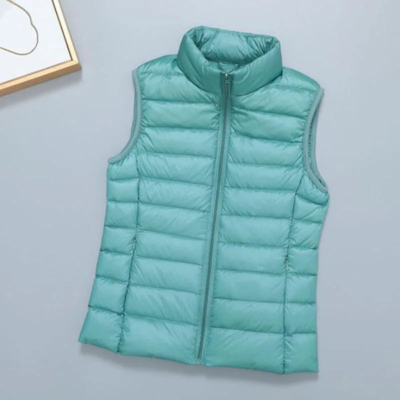 2026 White Duck Down Jacket Women Vest Autumn Winter Sleeveless Waistcoat Warm Lightweight Puffer Jacket Female Tops Outwear