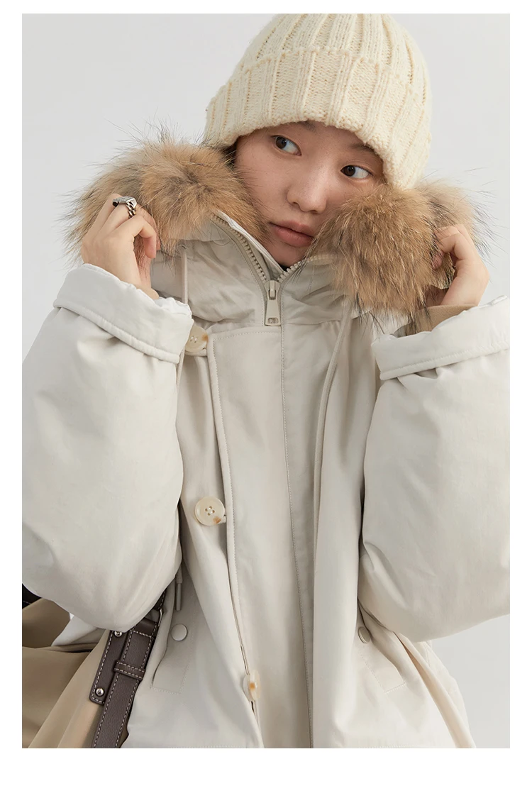 CHIC VEN Women Down Coats Loose Casual 90 White Duck Down Workwear Down Jacket Hooded Female Overcoat Autumn Winter 2024