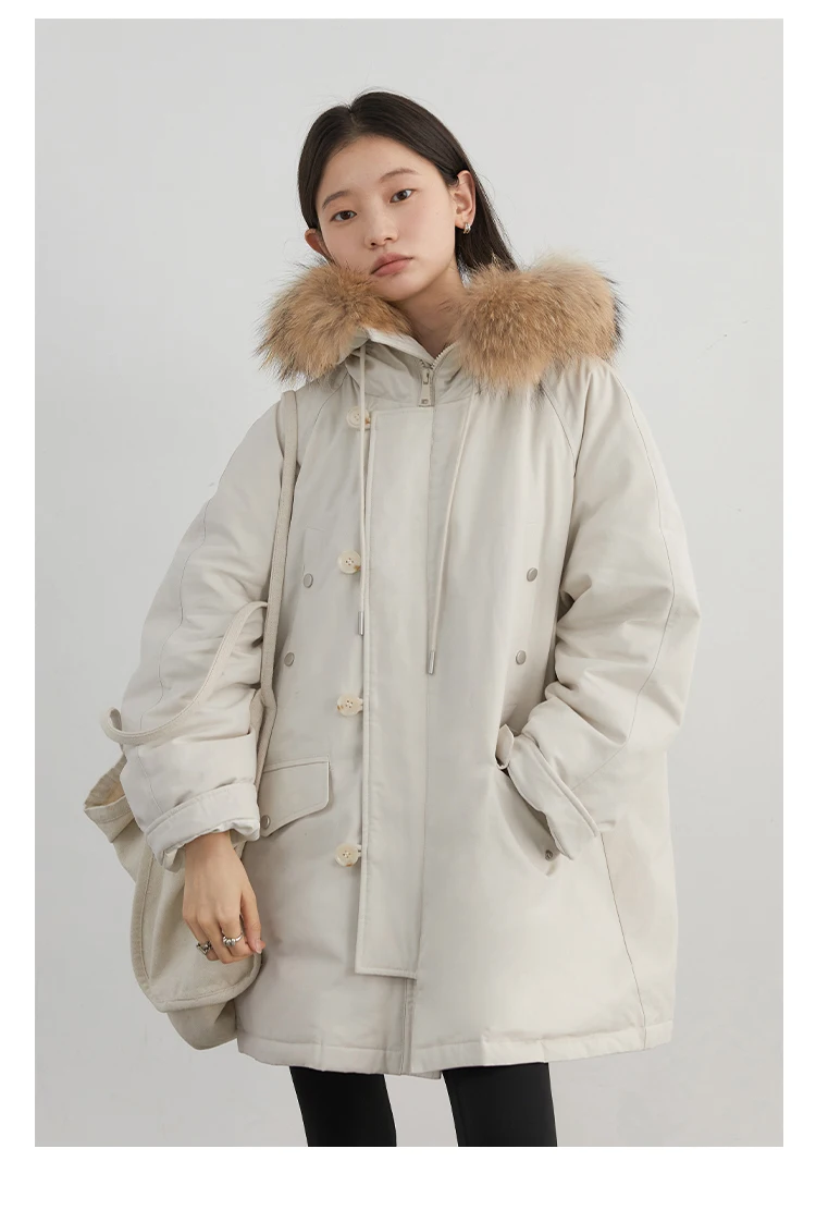 CHIC VEN Women Down Coats Loose Casual 90 White Duck Down Workwear Down Jacket Hooded Female Overcoat Autumn Winter 2024