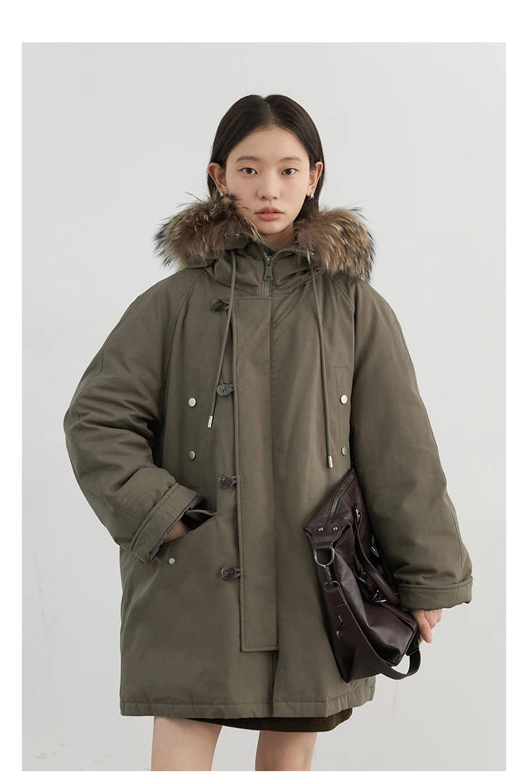 CHIC VEN Women Down Coats Loose Casual 90 White Duck Down Workwear Down Jacket Hooded Female Overcoat Autumn Winter 2024