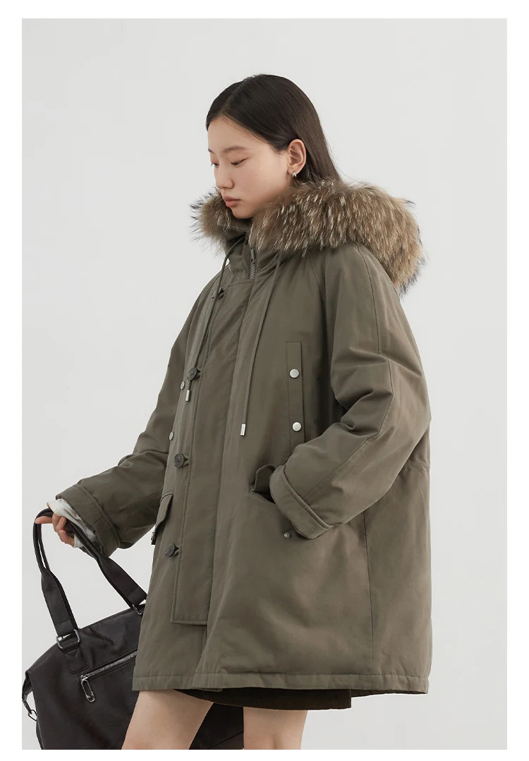 CHIC VEN Women Down Coats Loose Casual 90 White Duck Down Workwear Down Jacket Hooded Female Overcoat Autumn Winter 2024