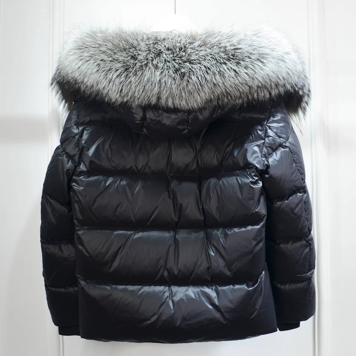 Lagabogy 2025 New Women Winter Hooded Puffer Coat Large Real Fox Fur Down Jacket Female Loose Waterproof Parkas Zipper Outerwear