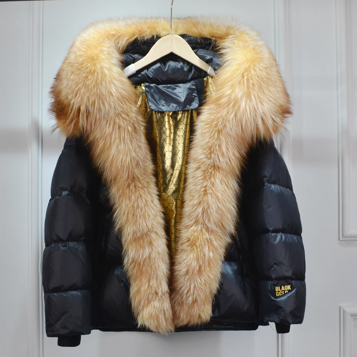 Lagabogy 2025 New Women Winter Hooded Puffer Coat Large Real Fox Fur Down Jacket Female Loose Waterproof Parkas Zipper Outerwear