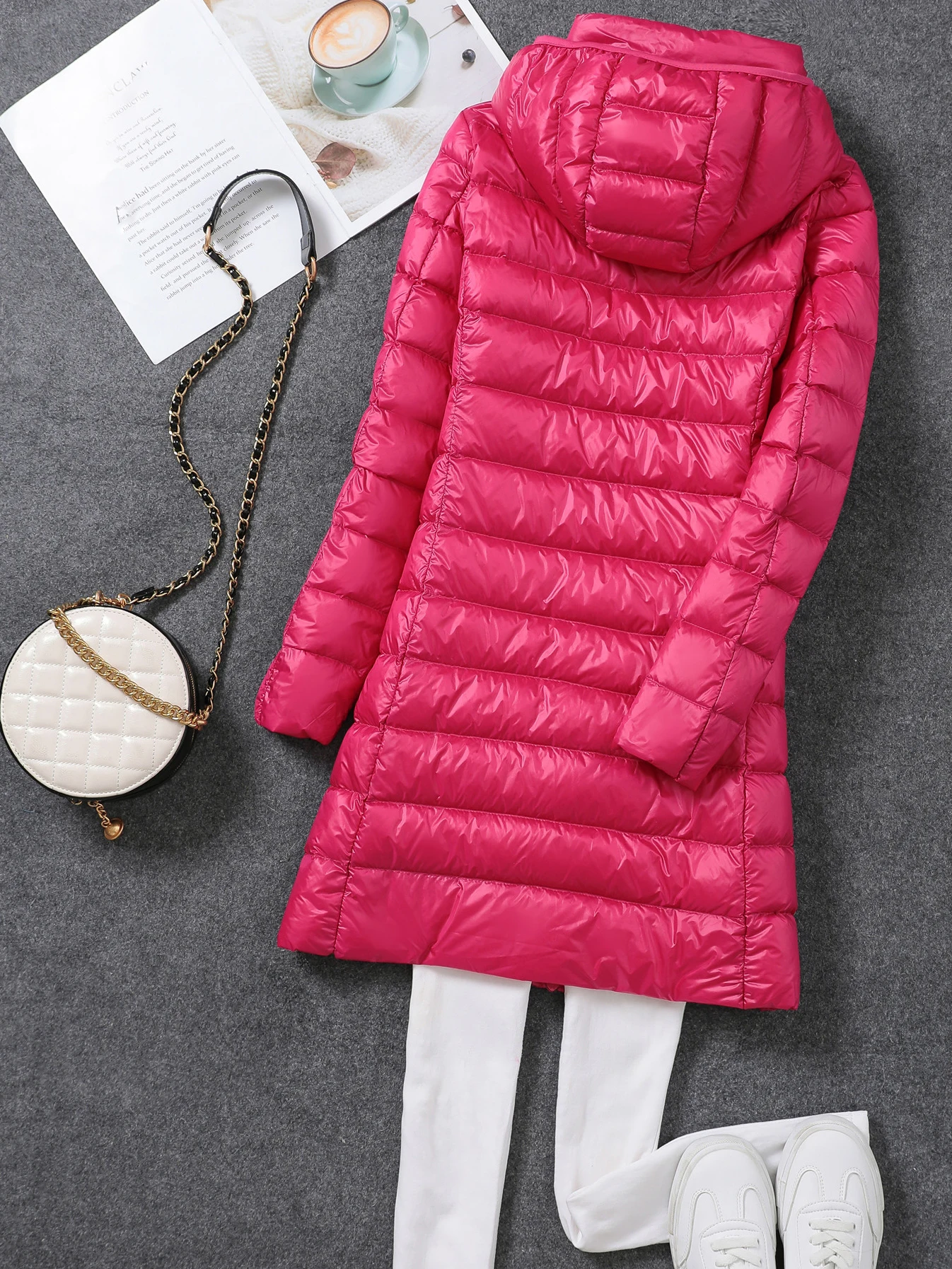 0-10℃ Women Winter Coat Hat Detachable Autumn Ultralight Duck Down Jacket for Women Slim Puffer Jacket Windproof Long Down Coat