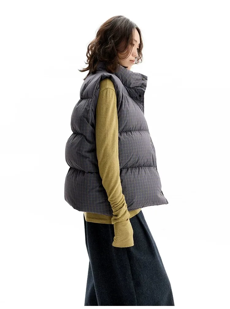 Reversible~Vintage Plaid down Vest, New Style for Women in Winter 2026