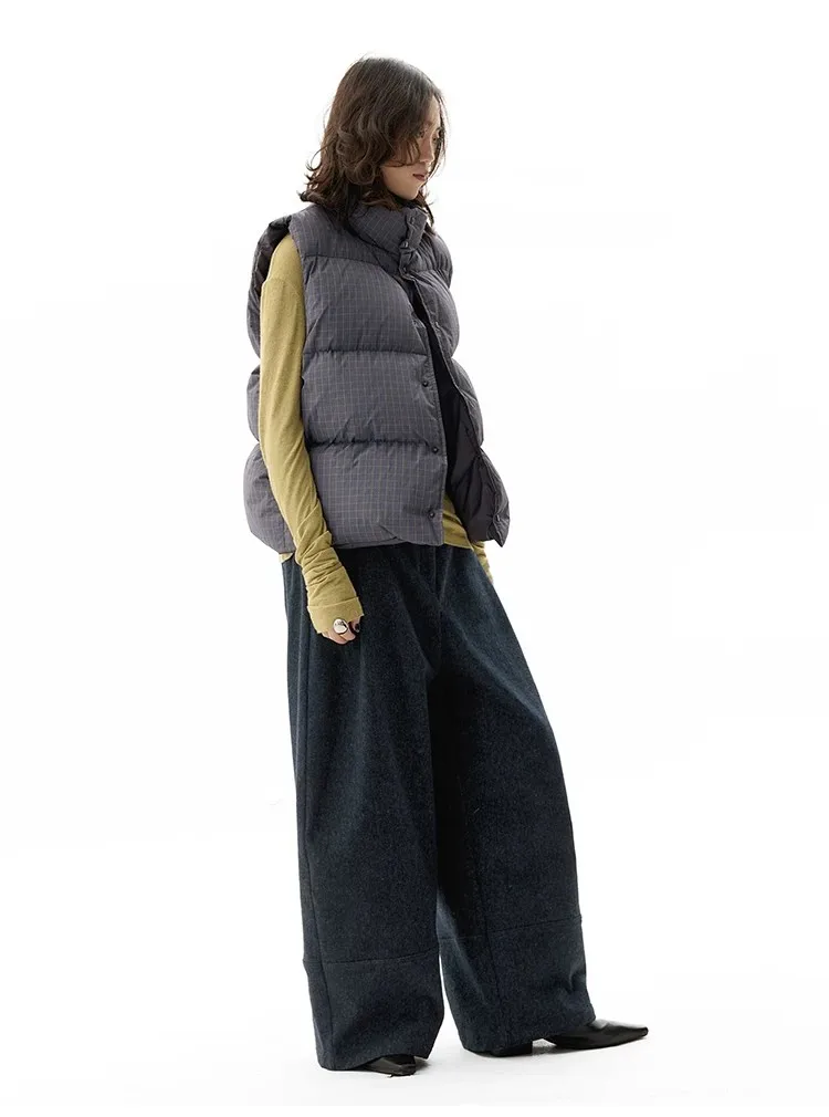 Reversible~Vintage Plaid down Vest, New Style for Women in Winter 2026