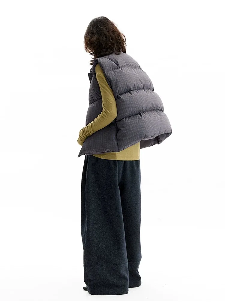 Reversible~Vintage Plaid down Vest, New Style for Women in Winter 2026