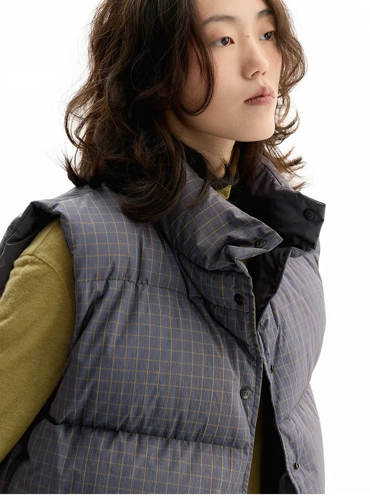 Reversible~Vintage Plaid down Vest, New Style for Women in Winter 2026