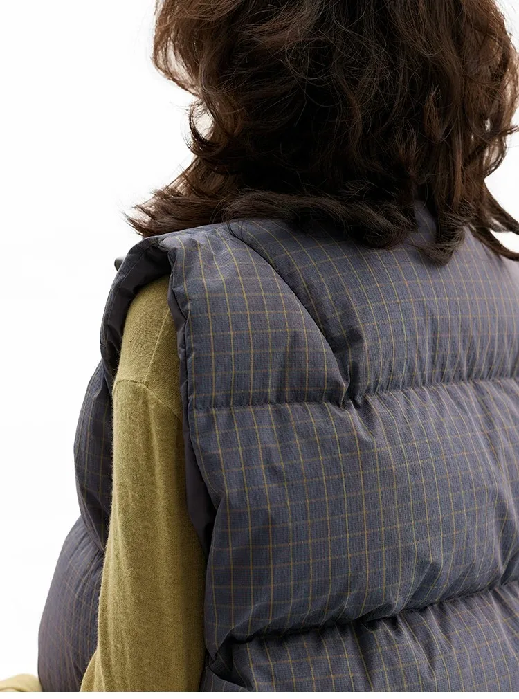 Reversible~Vintage Plaid down Vest, New Style for Women in Winter 2026