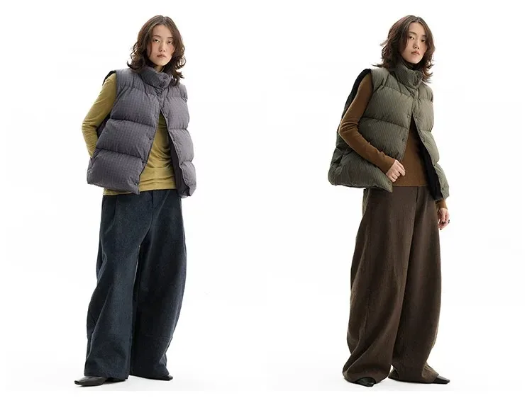 Reversible~Vintage Plaid down Vest, New Style for Women in Winter 2026