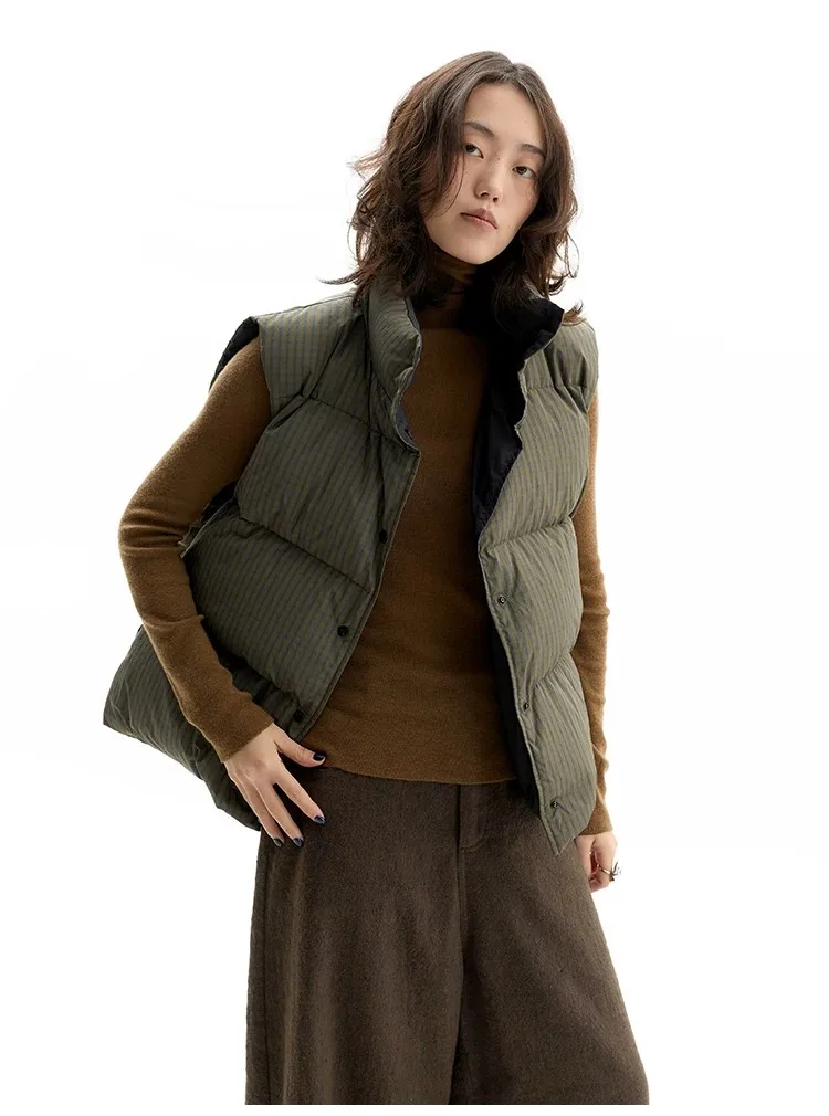 Reversible~Vintage Plaid down Vest, New Style for Women in Winter 2026