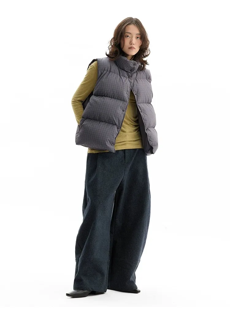 Reversible~Vintage Plaid down Vest, New Style for Women in Winter 2026