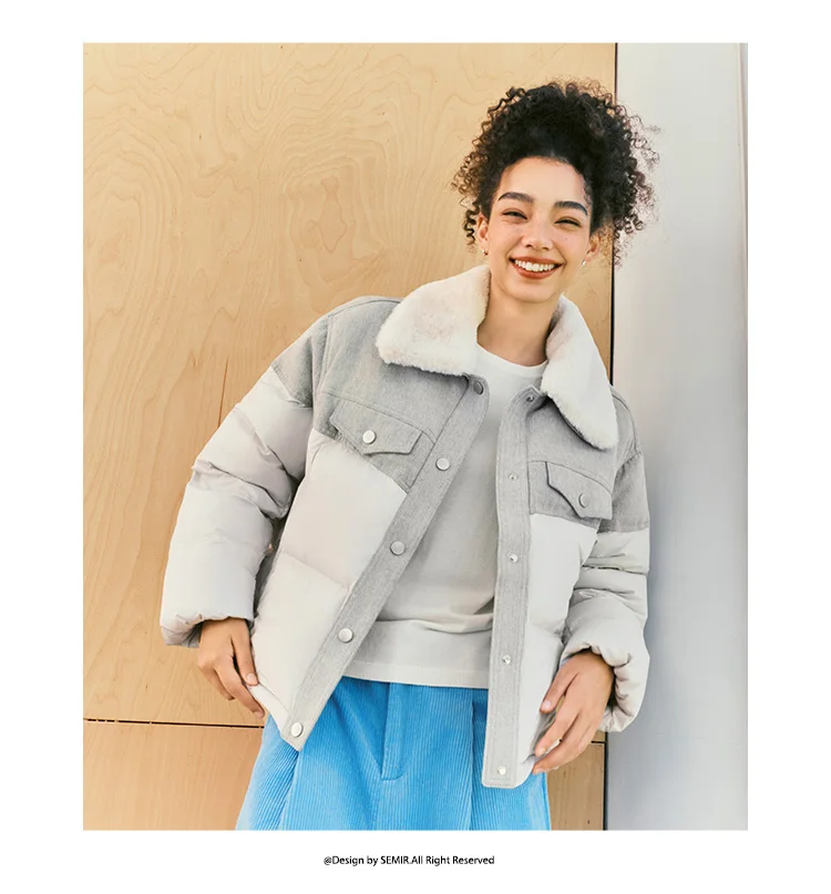 Semir Women Down Jacket Thermal Warmth Antistatic Fabric 90 Percent Down Fill Oversized Fit 2026 Winter Outdoor Layer