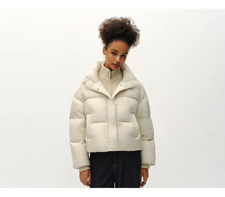 Semir Women Down Jacket Water Repellent 90 Percent Down Fill Layered Look Loose Fit Puffer Shape 2026 Winter Warm Insulation