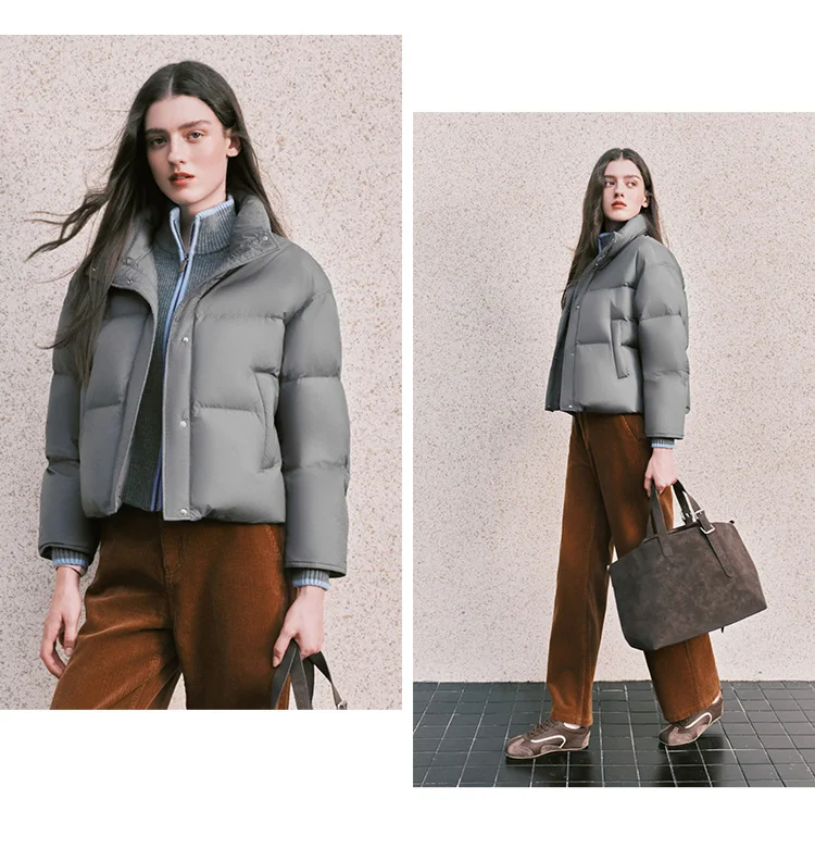 Semir Women Down Jacket Water Repellent 90 Percent Down Fill Layered Look Loose Fit Puffer Shape 2026 Winter Warm Insulation