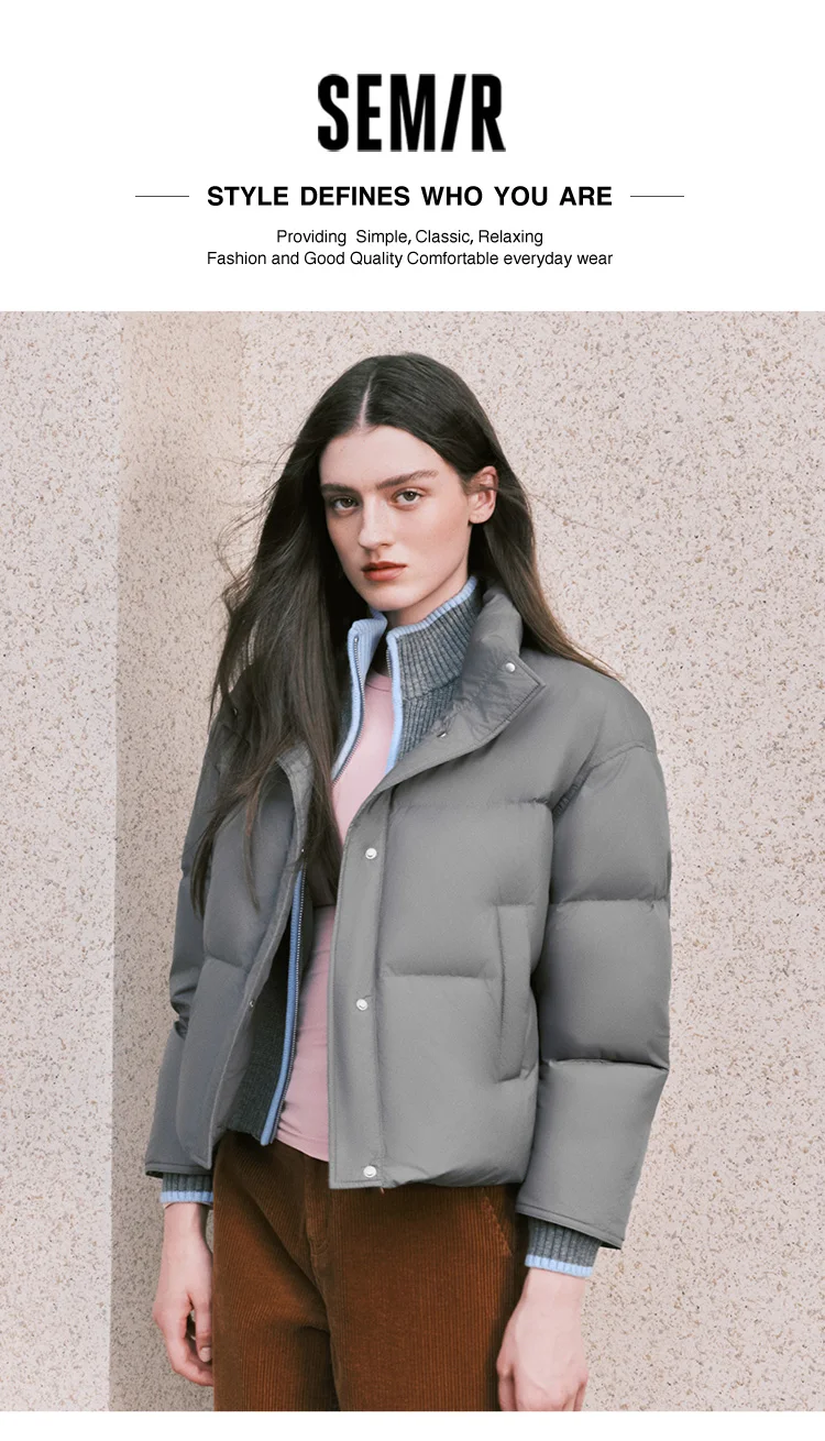 Semir Women Down Jacket Water Repellent 90 Percent Down Fill Layered Look Loose Fit Puffer Shape 2026 Winter Warm Insulation