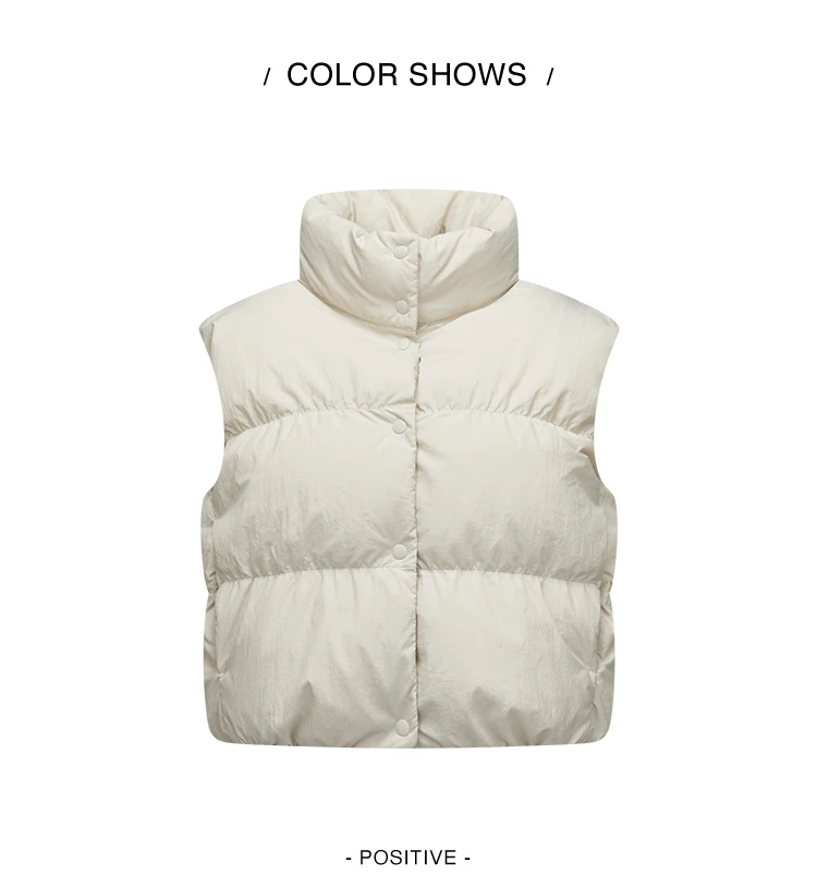 Semir Women Down Vest Cropped 90 Percent Down Fill Textured Stand Collar Loose Fit Drawstring Balloon Shape 2026 New