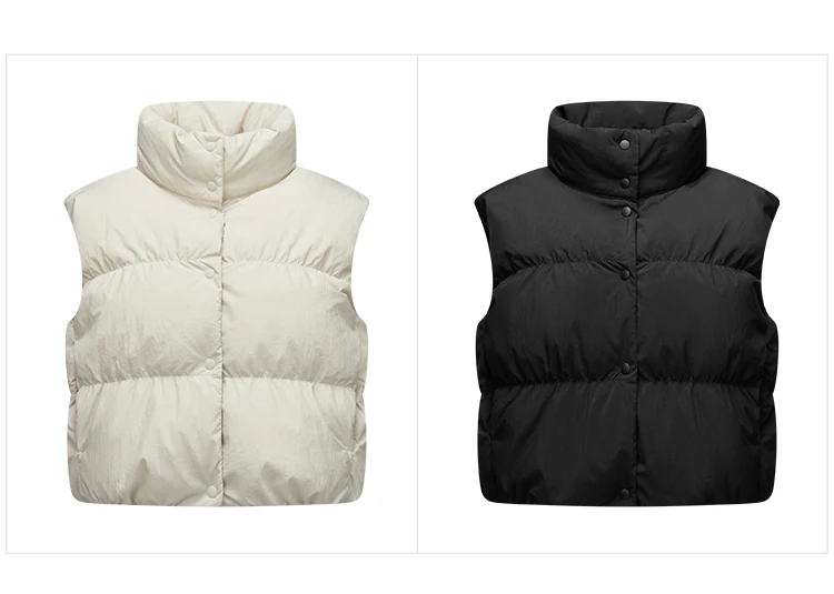 Semir Women Down Vest Cropped 90 Percent Down Fill Textured Stand Collar Loose Fit Drawstring Balloon Shape 2026 New