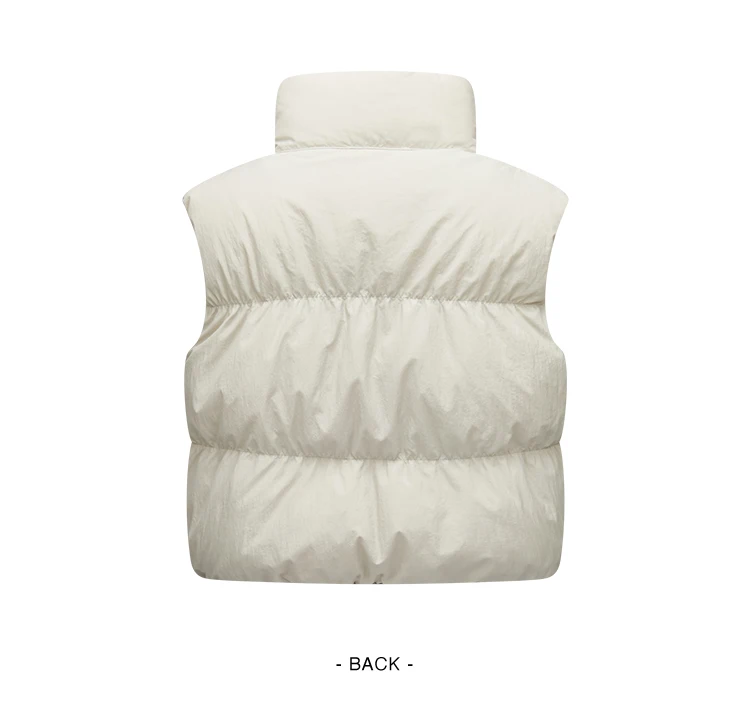 Semir Women Down Vest Cropped 90 Percent Down Fill Textured Stand Collar Loose Fit Drawstring Balloon Shape 2026 New