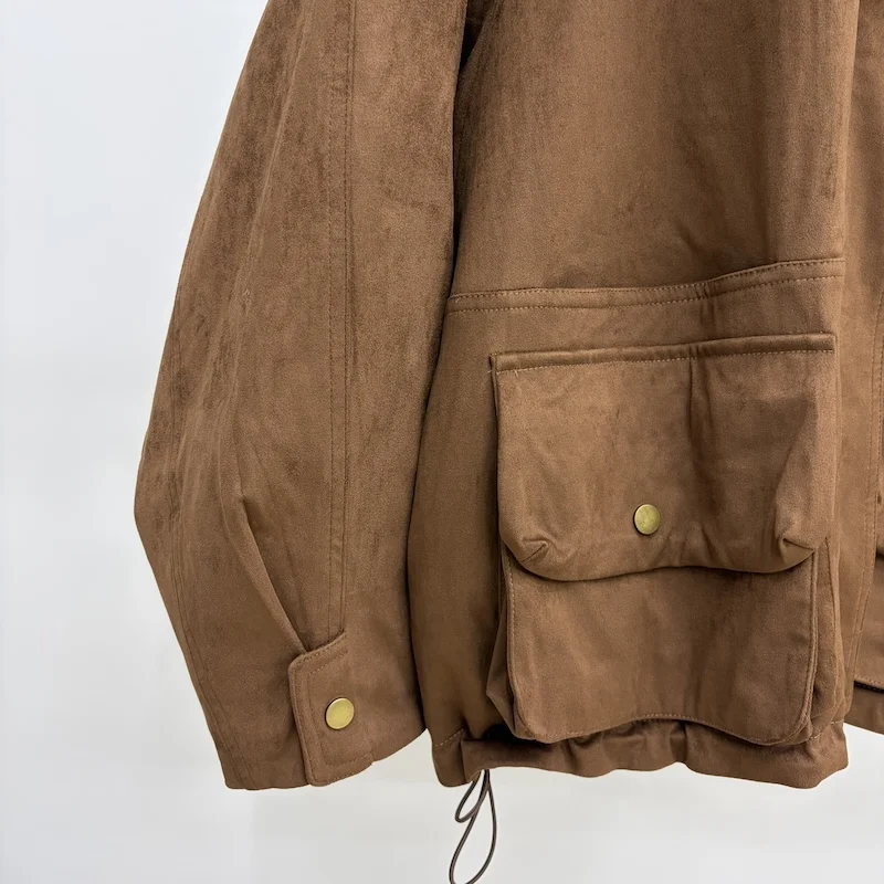 Women Oversized Loose Parka Real Shearling Fur Collar Goose Down Liner Winter Coat Big Pockets Drawstring Hem Warm Outerwear