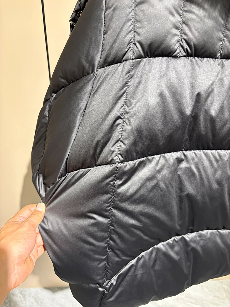 2026 New Winter Warm Women White Goose Down Jacket Real Large Fox Fur Collar Loose Short Puffer Coat Ladies Parka Outerwear