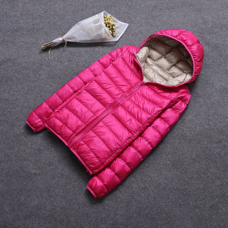 SEDUTMO Winter Duck Down Coat Women Hooded Two Side Wear Jackets Ultra Light Coat Spring Puffer Jacket ED616