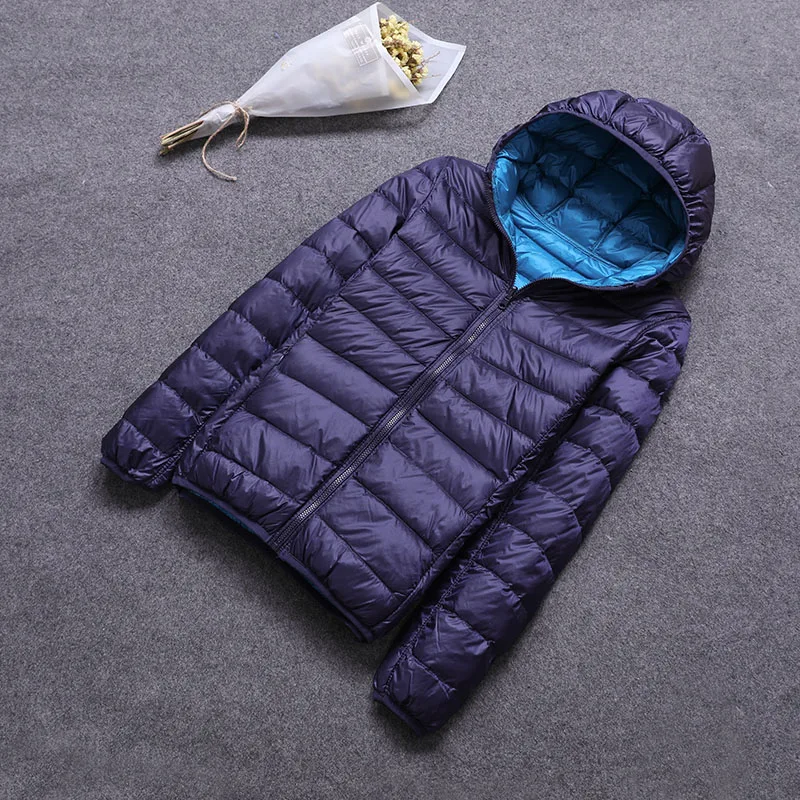 SEDUTMO Winter Duck Down Coat Women Hooded Two Side Wear Jackets Ultra Light Coat Spring Puffer Jacket ED616
