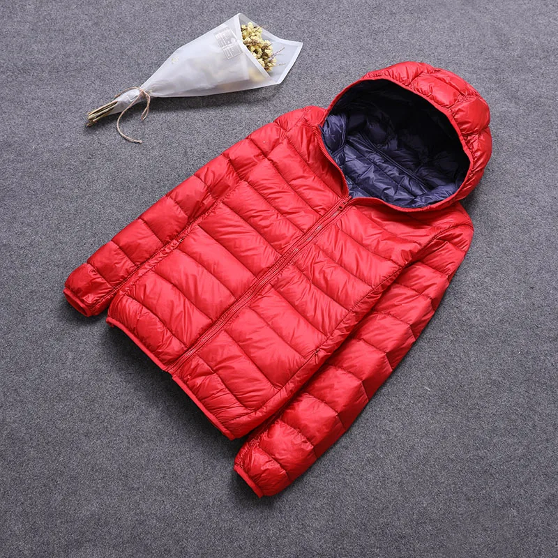 SEDUTMO Winter Duck Down Coat Women Hooded Two Side Wear Jackets Ultra Light Coat Spring Puffer Jacket ED616