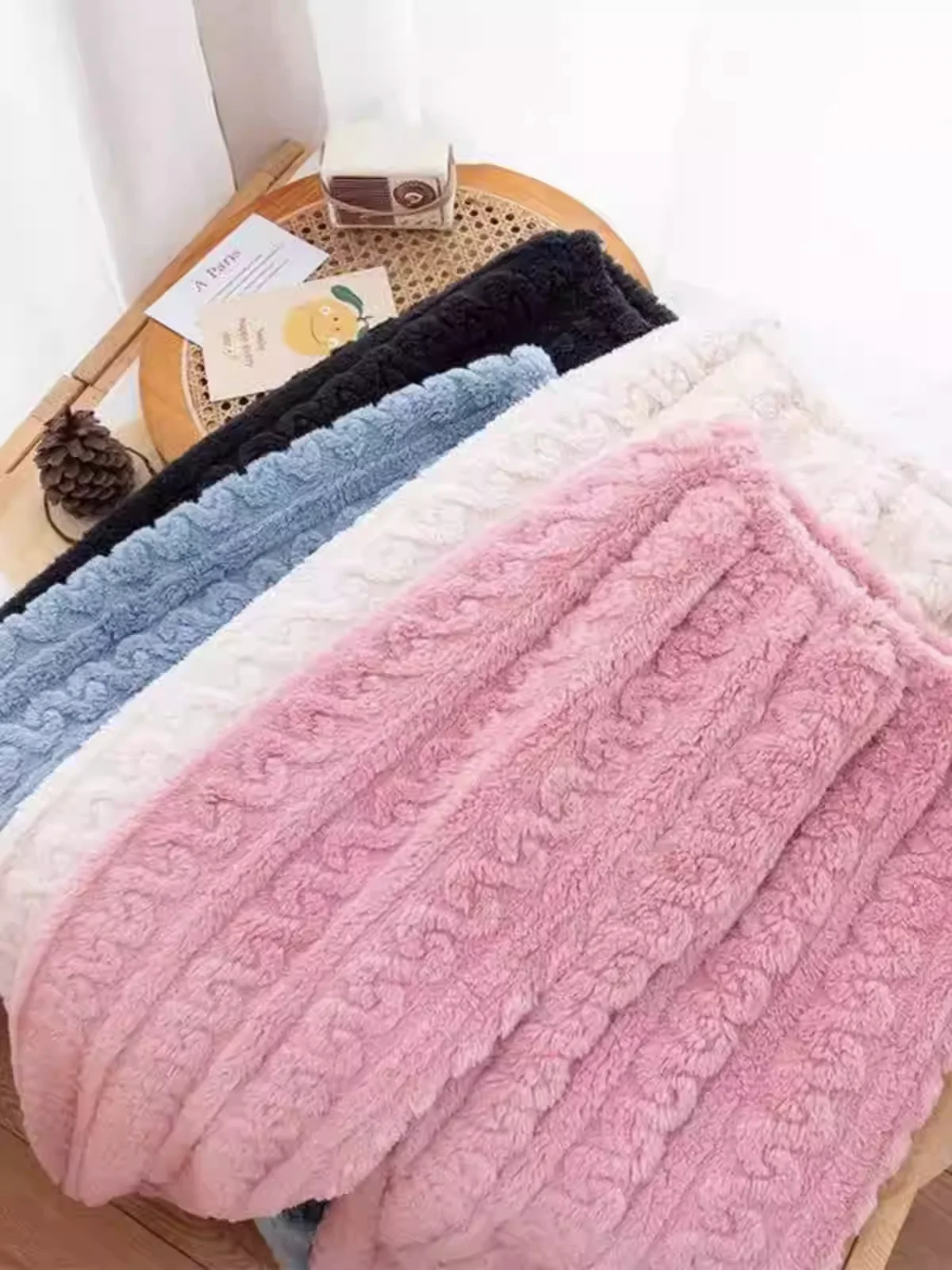 Women's Minimalist Soft Coral Velvet Jacquard Warm Pajama Set Cozy Loungewear Outerwear for Winter Christmas Back to School Gift