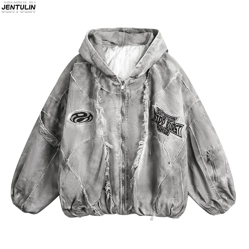 Autumn Winter New Men's Tide Original Design Techwear High Street Fashion Trend Vintage Jacket Chic Casual Coats Men Clothing