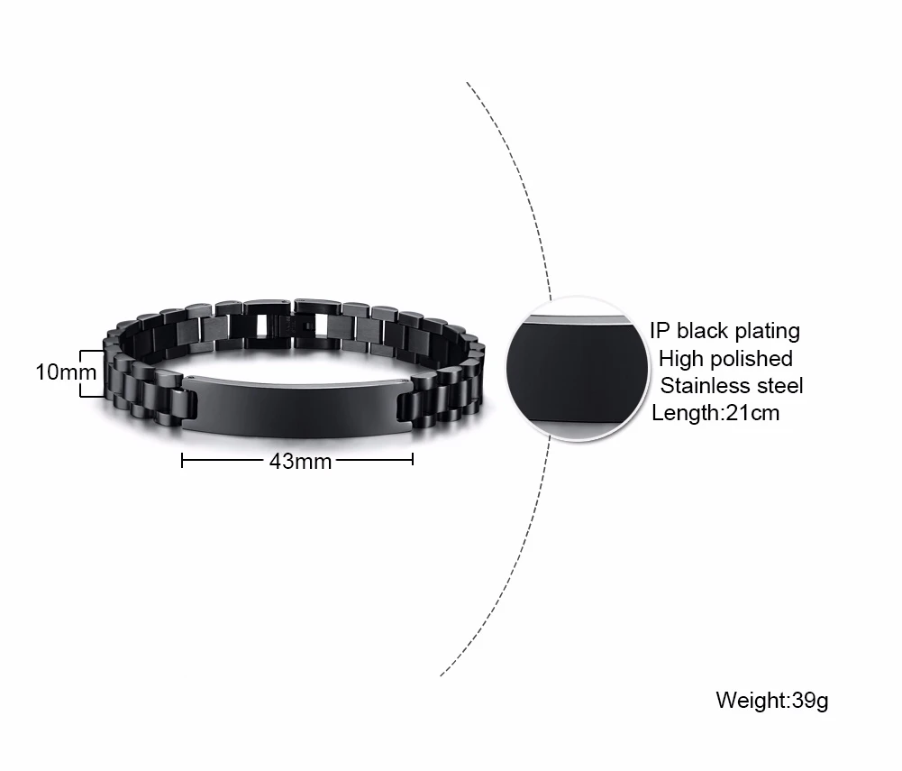 10MM -15.5MM LUXURY METAL ID BRACELET PREMIUM OYSTER STYLE BAND PERSONALIZED ENGRAVING BRACELETS GIFT FOR HIM
