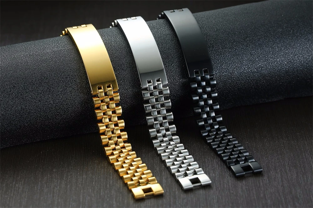 10MM -15.5MM LUXURY METAL ID BRACELET PREMIUM OYSTER STYLE BAND PERSONALIZED ENGRAVING BRACELETS GIFT FOR HIM