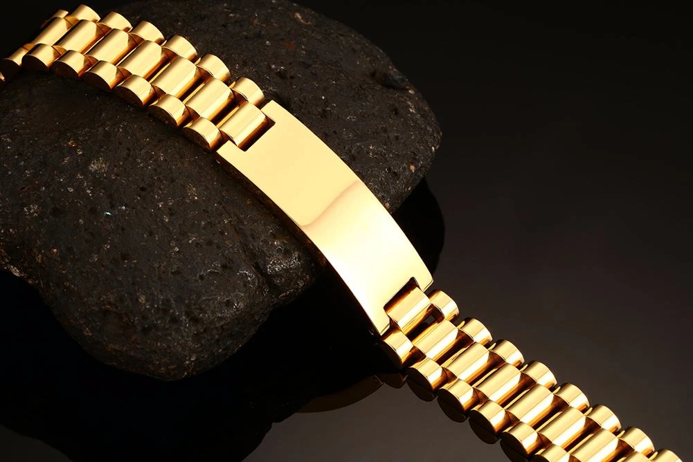 10MM -15.5MM LUXURY METAL ID BRACELET PREMIUM OYSTER STYLE BAND PERSONALIZED ENGRAVING BRACELETS GIFT FOR HIM