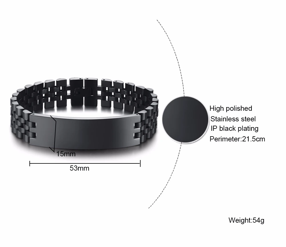 10MM -15.5MM LUXURY METAL ID BRACELET PREMIUM OYSTER STYLE BAND PERSONALIZED ENGRAVING BRACELETS GIFT FOR HIM