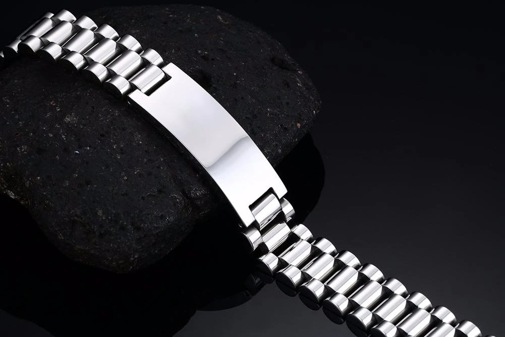 10MM -15.5MM LUXURY METAL ID BRACELET PREMIUM OYSTER STYLE BAND PERSONALIZED ENGRAVING BRACELETS GIFT FOR HIM