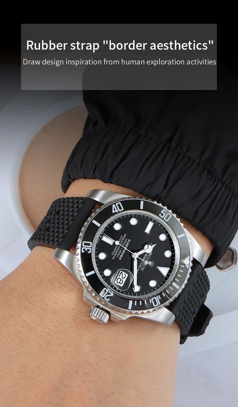High Quality Honeycomb Tropic FKM Rubber Watch Strap18mm 19mm 20mm 22mm24mm Quick Release Breathable FKM Fluororubber WatchBands