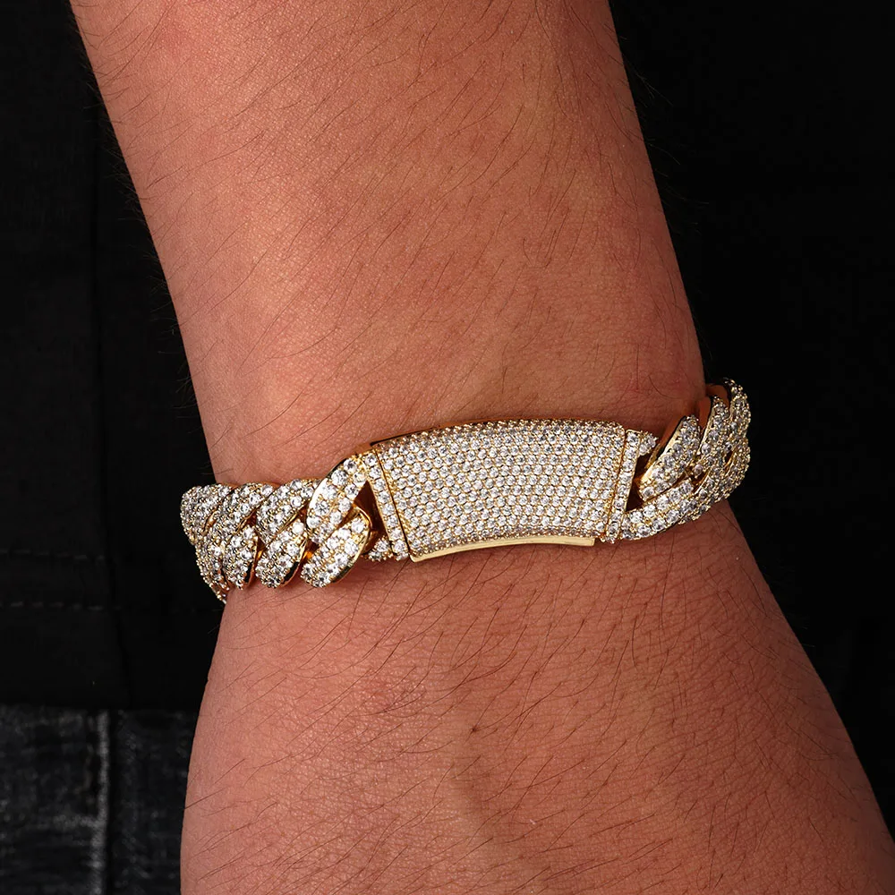 Hip Hop Jewelry Custom New Style Iced Out Cuban Link Necklace Bling Round Diamond Stones 13mm 2 Rows Miami CZ Chain Women