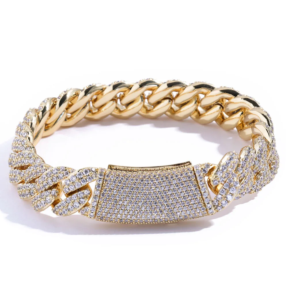 Hip Hop Jewelry Custom New Style Iced Out Cuban Link Necklace Bling Round Diamond Stones 13mm 2 Rows Miami CZ Chain Women