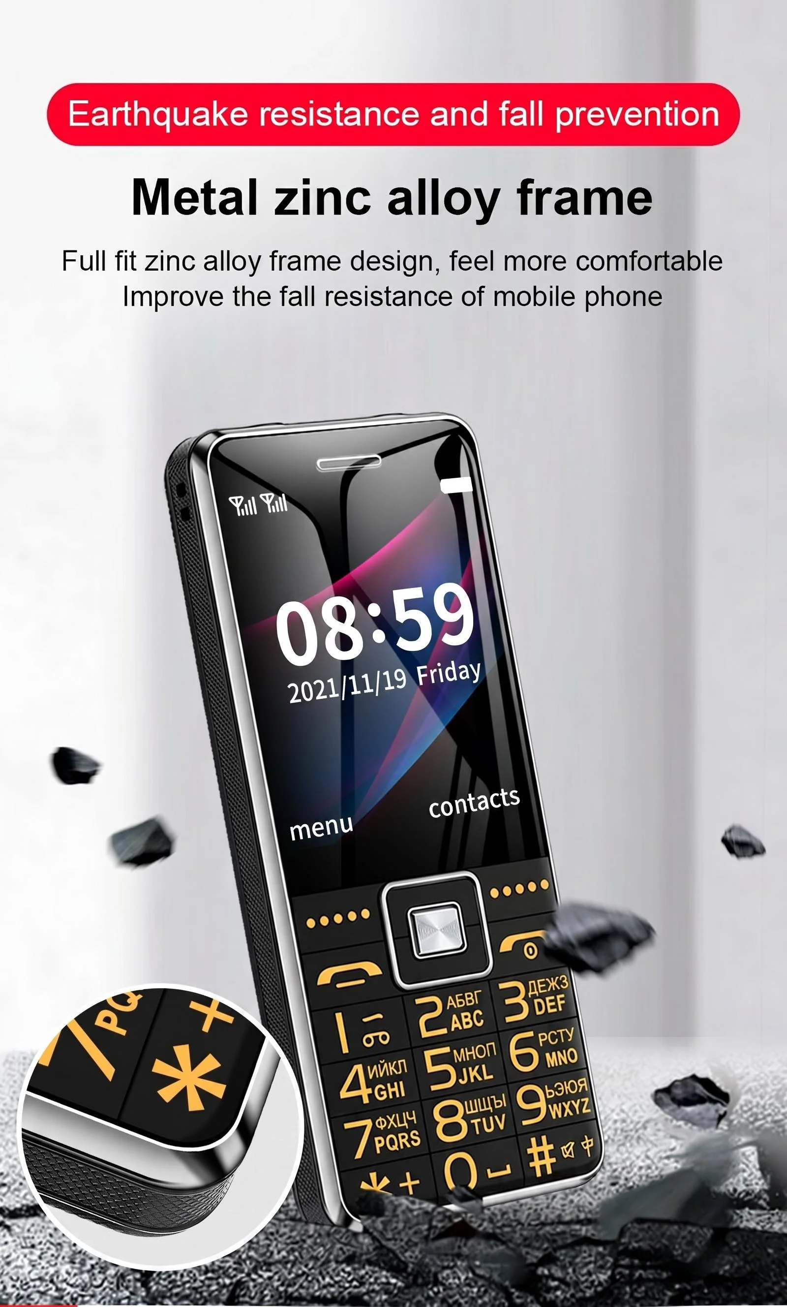 GSM 2G BAR Phone G600 Dual SIM Card 6800mAh Battery SOS Big Key 2.4Inch Screen Mobile Cellphone For Old Man Woman MP3 Recoder