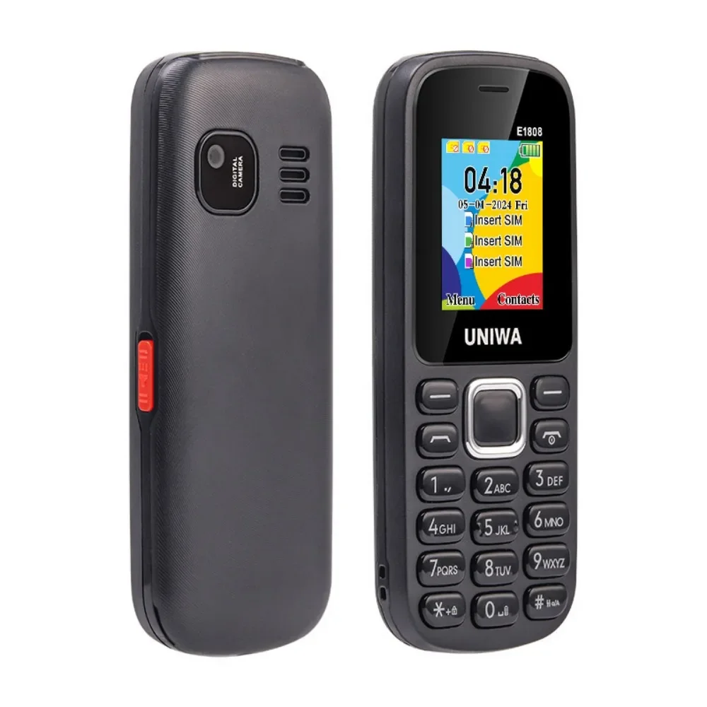 UNIWAE1808 Feature Phone 3 SIM Card 3 Standby Wireless radio Flashlight High volume for Elder 2G Keypad Mobile Phone
