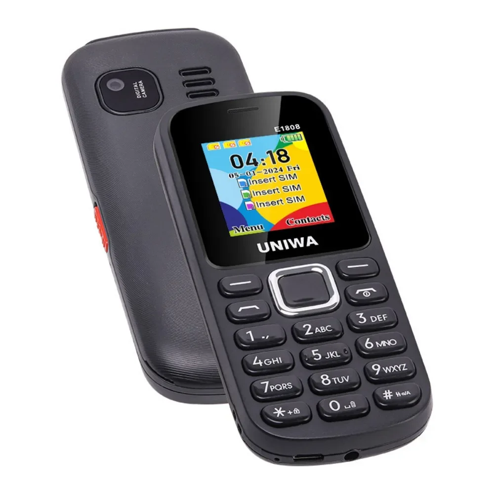 UNIWAE1808 Feature Phone 3 SIM Card 3 Standby Wireless radio Flashlight High volume for Elder 2G Keypad Mobile Phone