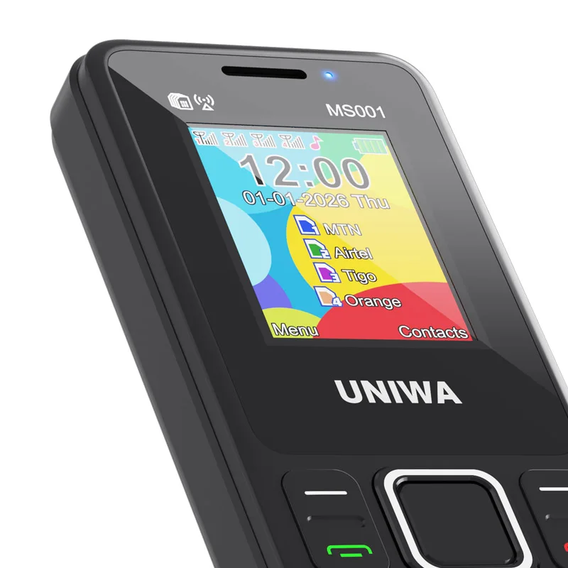 UNIWA MS001 Feature Phone 4 SIM 4 Standby GSM Signal Booster Keypad Phone 1800mAh Wireless radio Torch Senior Elder Cellphone