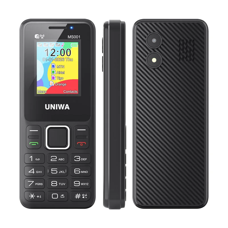 UNIWA MS001 Feature Phone 4 SIM 4 Standby GSM Signal Booster Keypad Phone 1800mAh Wireless radio Torch Senior Elder Cellphone