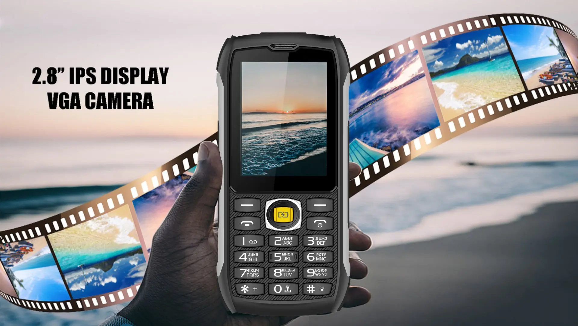 EAOR 4G LTE Waterproof Rugged Big Battery Power Bank Feature Keypad 2.8 IPS Display Volume Side Key SOS Flashlight Mobile Phone
