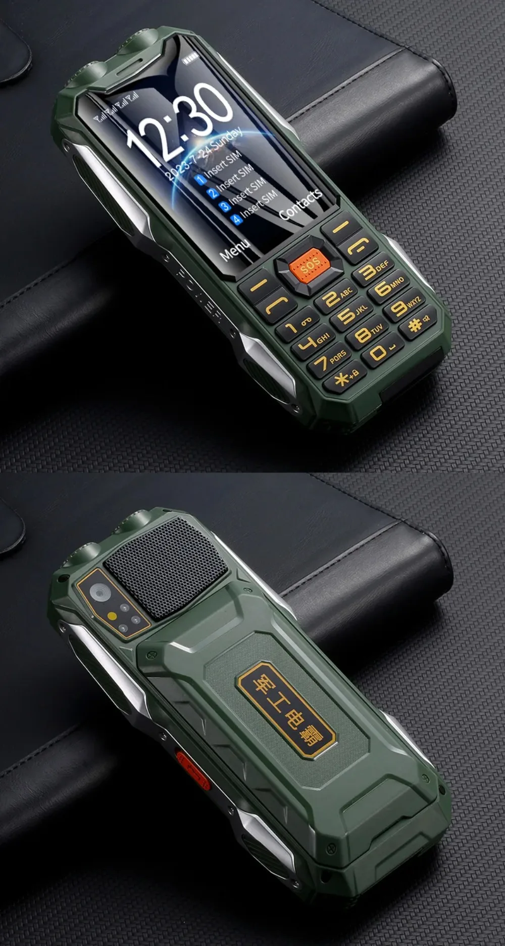 YEEMI Q9 4G Network Feature Phone 2 SIM Rugged Phones 3.5 Inch 18000mAh Big Battery Loud Voice Phone For Elder Cellphone SOS